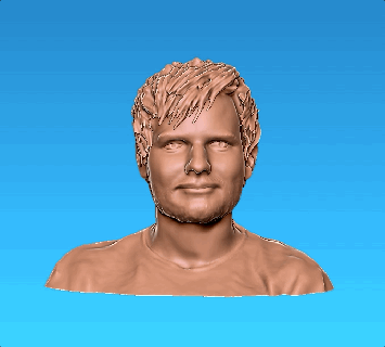 Sheeran escultura pop arte fracasso cabeça música 3d print model - Mito3D