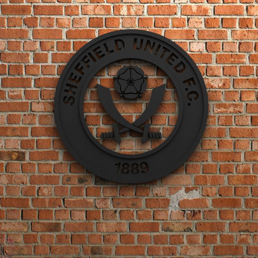 sheffield united fc logo goal sports game play football soccer fifa league championship competition europe icon stadium team champions 3d 3dprint sculptures england 3D print model - Mito3D
