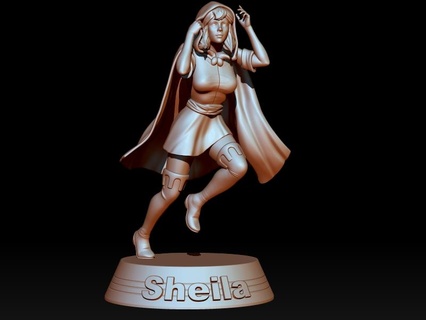 sheila thief caverna drag dungeons dragons hood girl rpg miniature figurine 3d print model - Mito3D