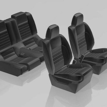 shelby gt 500 inspired bucket seat set 1 24 & 25 scale car modelling 1:24 1:25 seats mustang 3d print model - Mito3D
