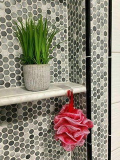 shelf-mount loofah hook shower accessories bathroom 3d print model - Mito3D