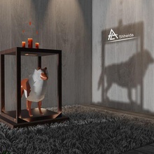 estante madera mueble bosquejo licuadora Encendiendo ligero material cara animal modelado modelo diseño arquitectura habitación vivo interior vela lobo 3d print model - Mito3D