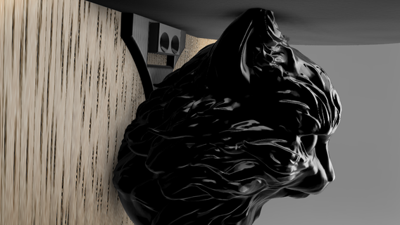 shelf black cat head home diy self architecture design 3d print model - Mito3D