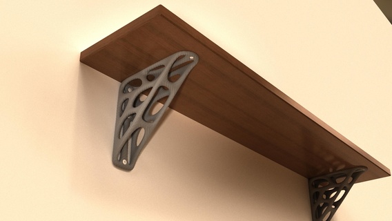 shelf bracket organic art parametric design bionic 3d print model - Mito3D