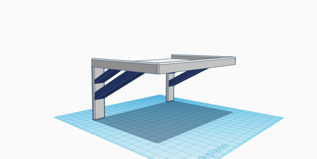 shelf desk side table wall mount 3d print model - Mito3D