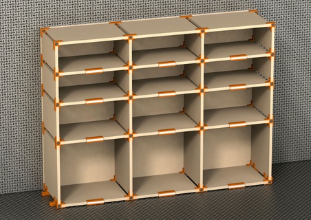 estanteria estante conectores edificio bricolaje diy mueble sistema 16mm conjunto 1 conector construcción 3d print model - Mito3D