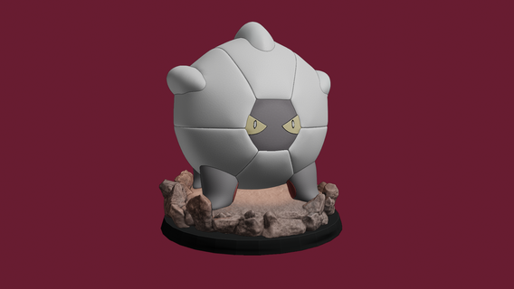 Shelgon pokemon Sanat nintendo oyun çocuğu şekil vermek heykel taş mağara savaş pokemonu karakter Ejderha 3d print model - Mito3D