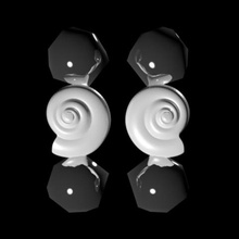 shell bijoux des boucles d'oreilles le cuivre l'argile chrome 3d print model - Mito3D