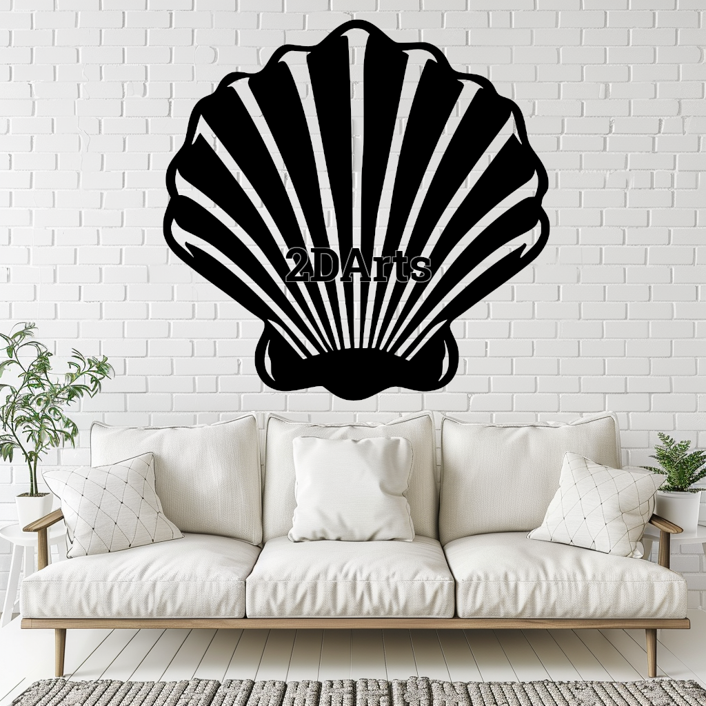 coquille 2d mur art fenêtre numérique stl svg fichier côtier décor 3d impression laser coupe accueil maison cults3d télécharger nautique moderne minimaliste rustique plage anniversaire cadeau pendre crémaillère unique bord mer amoureux 3D print model - Mito3D