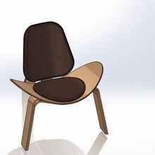shell chair tool render rendering 3d modeling 3d print model - Mito3D