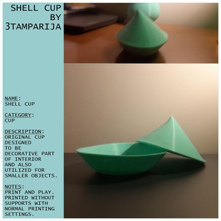 shell cup home design house interior cups vase vases key holder keys small 3d print model - Mito3D