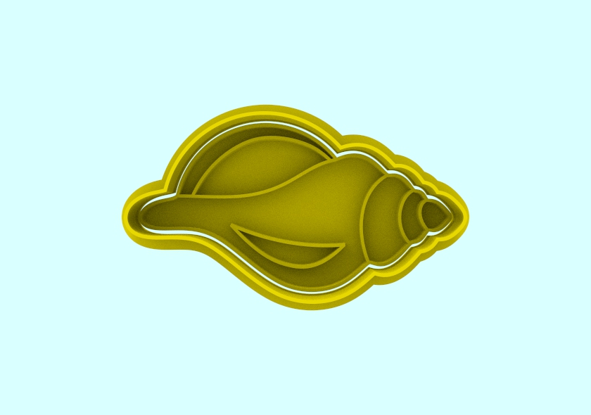 coquille coupeur timbre Accueil maison mer animaux baleine sirène Sirène queue biscuit fondant céramique stl 3D print model - Mito3D