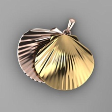 shell pendant jewelry acessorios fashion gold designer golddesigner jewellerydesigner on-trend trending newmodel 3d print model - Mito3D