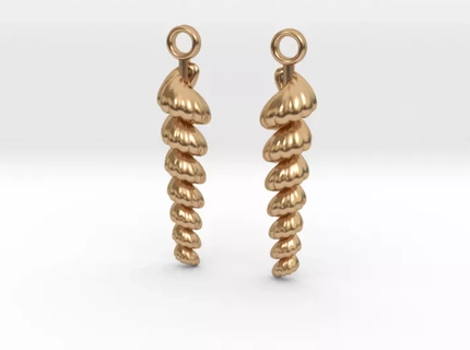 shelly earrings pendants shell seashell 3d print model - Mito3D