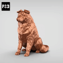 sheltie v2 Arte perro animal juguete mascota figuritas 3d print model - Mito3D