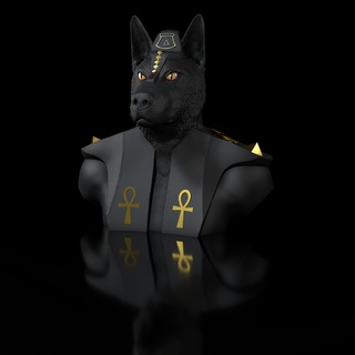 shepherd dog anubis bust high polygon stl print file german god qu3d 3d print model - Mito3D