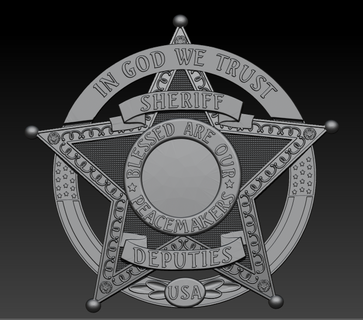 sheriff badge 3d print model - Mito3D