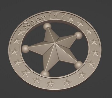 sheriff star badge 3d print model - Mito3D
