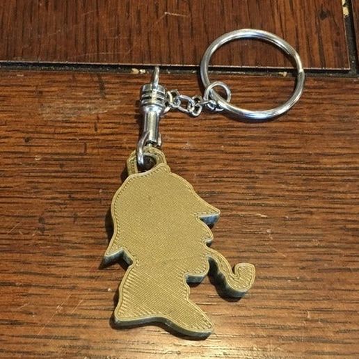 sherlock holmes keychain awesome elementry smoking keychains 3D print model - Mito3D