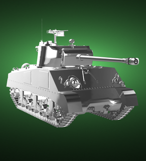 Sherman casa m4a2 m4 americano médio batalha tanque mundo guerra ii of tanques trovão combate veículo brigando militares exército marinha 3d print model - Mito3D