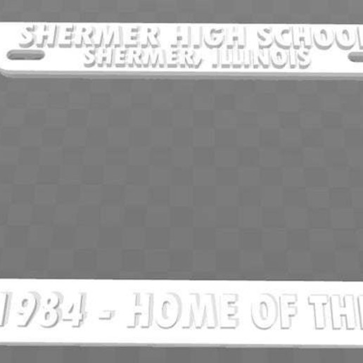 shermer ill - class 1984 home bulldogs license plate frame art signs logos breakfast club 80s 1980s 3D print model - Mito3D