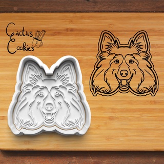 shetland sheepdog cookie cutter cookie cutter gift love baking fondant clay cutter anniversary birthday dog dogs dog breed  3d print model - Mito3D