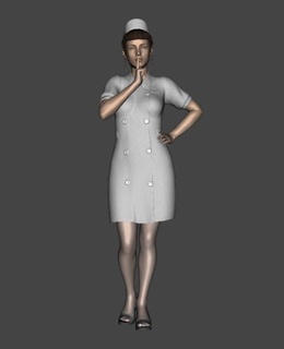 shhhhhhhhhhtt quiet standing nurse 3d print model - Mito3D