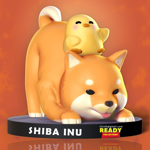 le shiba inu art chien animal de compagnie shibainu mignon garçon 3D print model - Mito3D