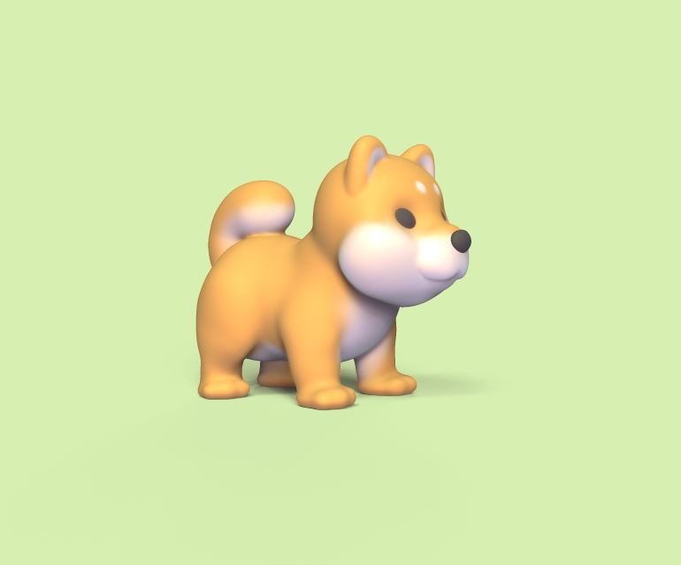 shiba inu lindo perro escultura animal juguete Arte miniaturas decorativo dibujos animados jugar estatua mascota 3D print model - Mito3D