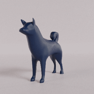 shiba inu figura animal Arte perro estatua 3d print model - Mito3D