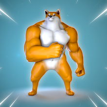 shiba inu dog art meme memes gym body fit athlete sport biceps bodybuilding strength animal 3d print model - Mito3D