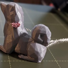 shiba inu dog necklace jewelry doge flower low poly 3d print model - Mito3D