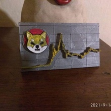 Shiba inu símbolo arte dogecoin moeda criptomoeda binance 3d print model - Mito3D