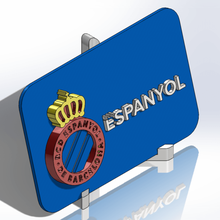 Schild-Platte rcd espanyol Kunst Fußball Rosette 3d print model - Mito3D