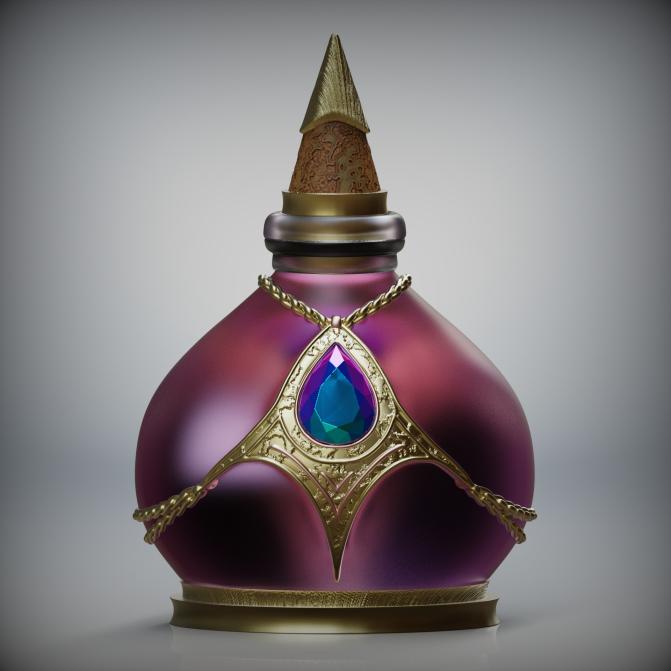 shielded perfume bottle vial jar decoration perfume perfume bottle shield chains  3D print model - Mito3D