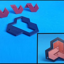 shift & slide hexagon puzzle Spiel compecabezas juego pasatiempo Rätsel - Spielzeug 3d print model - Mito3D