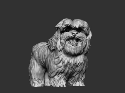shih tzu 2 dog doggo pet vet animal mammal canine display companion fur fluffy friend bark 3d print model - Mito3D