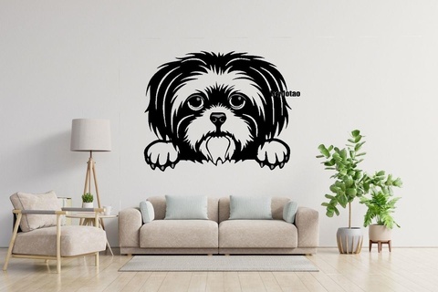 shih tzu deco dog Home dog wall shih tzu deco dog  3d print model - Mito3D