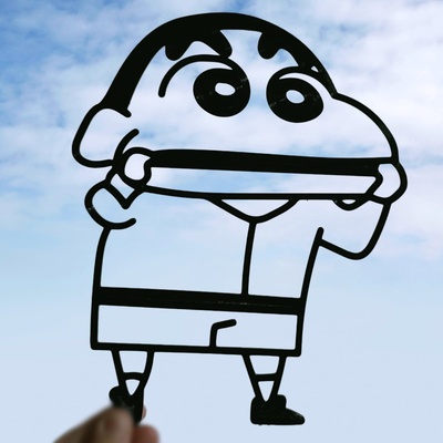 shin chan 2d silhouette anime regalo parete arredamento arte pekole3d inferno 3d print model - Mito3D