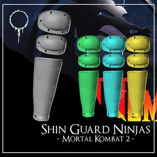 shin guard ninjas - mortal kombat 2 cosplay armor sub zero scorpion reptile noob saibot games 3d print model - Mito3D