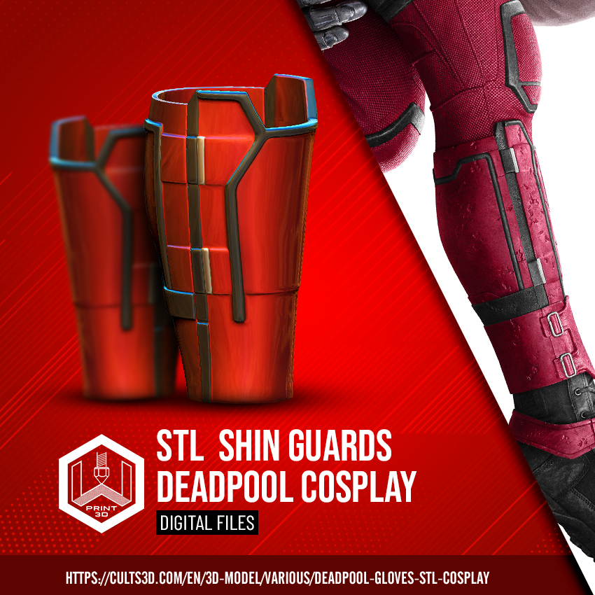 incik muhafızlar Deadpool Kostüm oyunu stl dizlik ölü havuz cosplay3d 3D print model - Mito3D