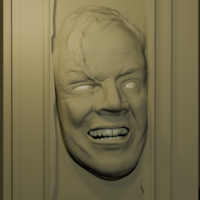 brilhando porta cena stephen rei mínimo suporte arte bruxas psychologicalthriller terror cult horror stanley kubrik psicológico filme iluminado suspense psicossocial assassino psicopata 3d print model - Mito3D