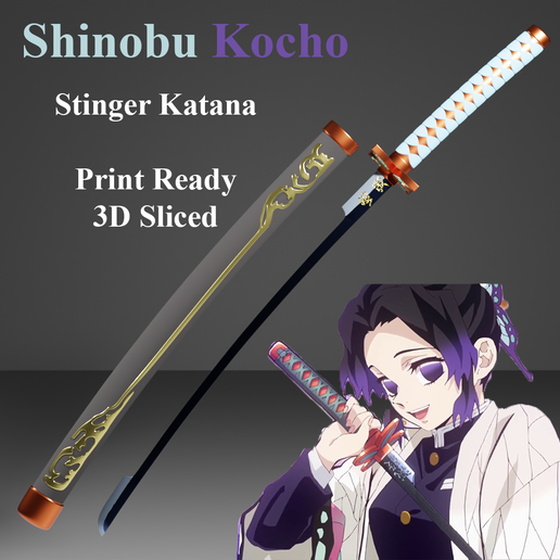 shinobu stinger katana -- demon - slayer sliced print ready 3D print model - Mito3D