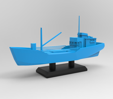 Embarcacion pescar escala 150mm barco velero submarino navegación aviación réplica modelo diorama ornamento decoración 3d print model - Mito3D