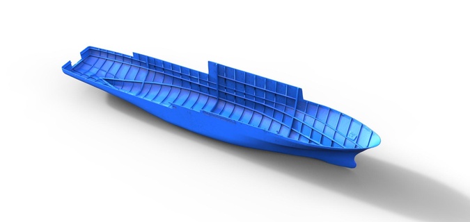 Embarcacion modelo cáscara meteorito 1 100 rc barco 3d print model - Mito3D