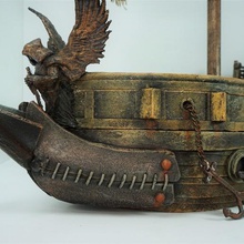nave scheletro volante porte finestra gioco dungeonsanddragons dnd warhammer porta la barca ruota da tavolo 28mm fotogramma 3d print model - Mito3D