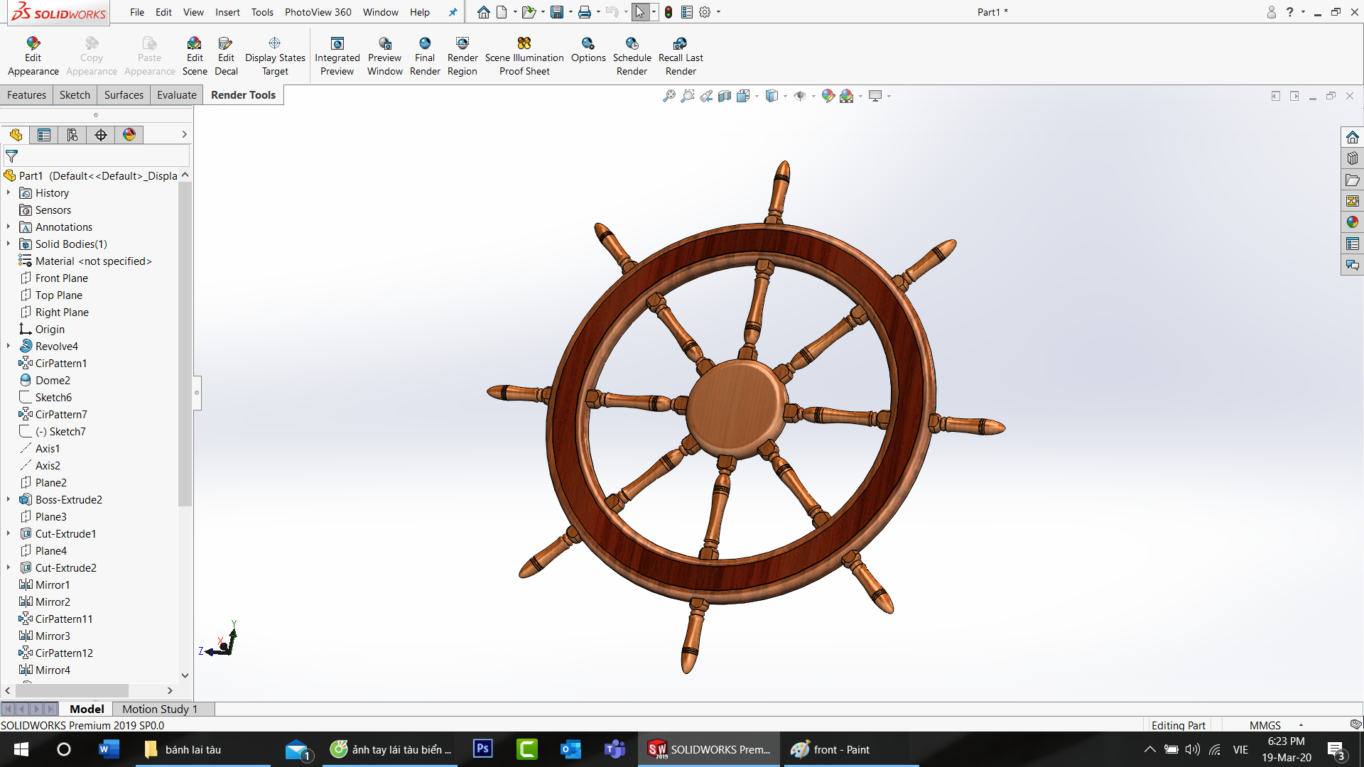 nave timone ruota barca 3D print model - Mito3D