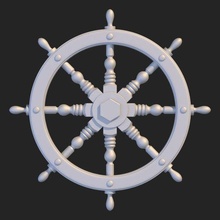 gemi direksiyon tekerlek Sanat dümen deniz navigasyon retro okyanus işaret 3d print model - Mito3D