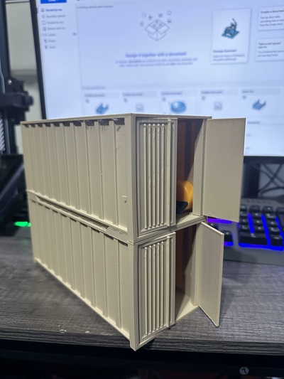 shipping container desk storage organizing 3d print model - Mito3D