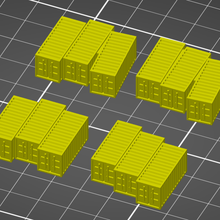 shipping container set - 6mm architecture american mecha cargo fighttech terrain unity city buildings structures 3d print model - Mito3D